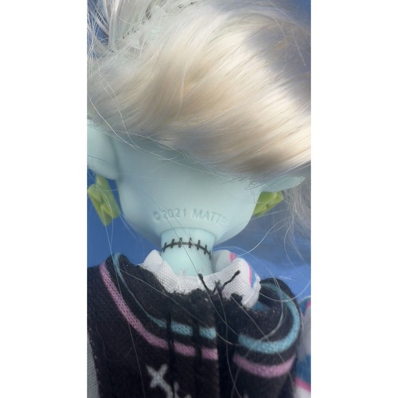 Monster High Dolls G3 Frankie Stein - blue pink shoe white hair dress dolls - Picture 8 of 8